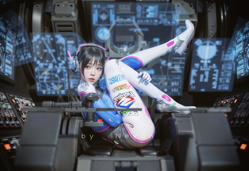 Nevon-插图-CGI-少女-科幻未来-D-Va-守望先锋 动漫壁纸