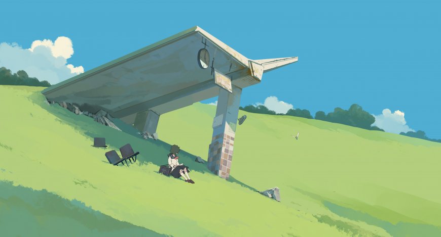 治愈 田园 校服少女动漫 电脑桌面壁纸