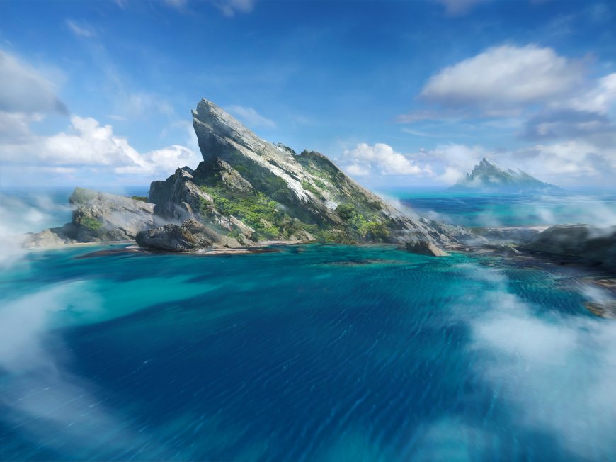  插图 自然 山脉 风景 海洋 岛屿 岩石 云 水