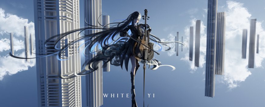 动漫女孩 大提琴 乐器 电脑壁纸 