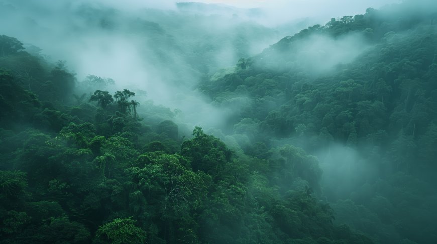 雨林 薄雾 无人机照片 鸟瞰 绿色