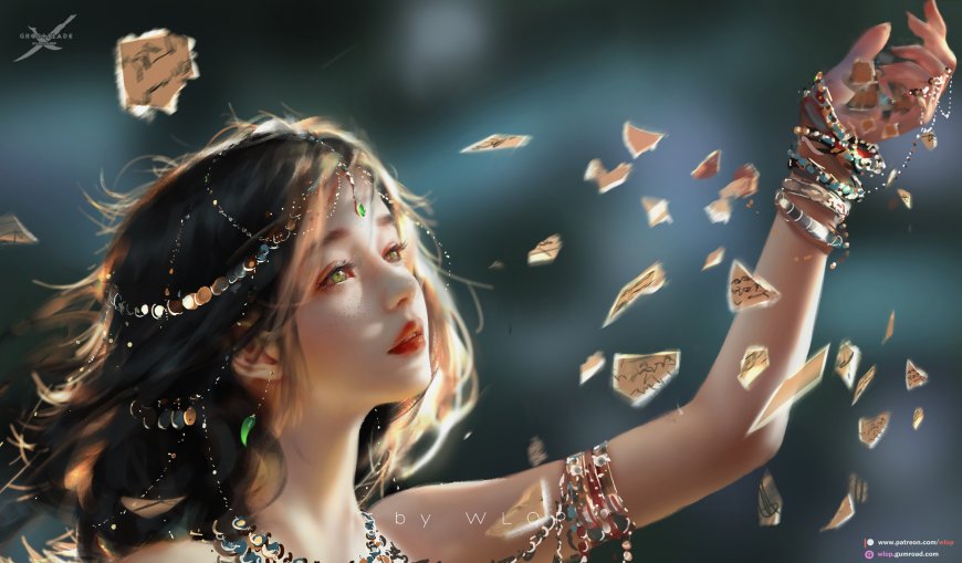 WLOP 鬼刀 风玲 北漠  插画壁纸