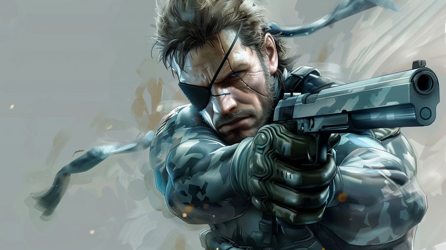 索利德·斯内克(Solid Snake) 谍报游戏《合金装备》人物 手持手枪酷帅 壁纸 
