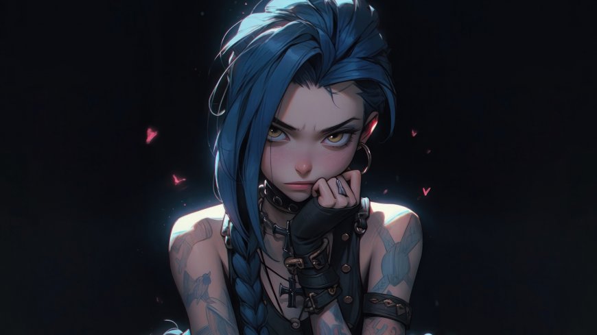 动漫 金克丝 撅嘴 插画壁纸