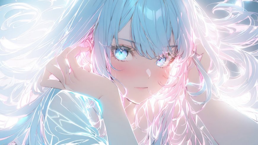 唯美 少女 发光 插画壁纸