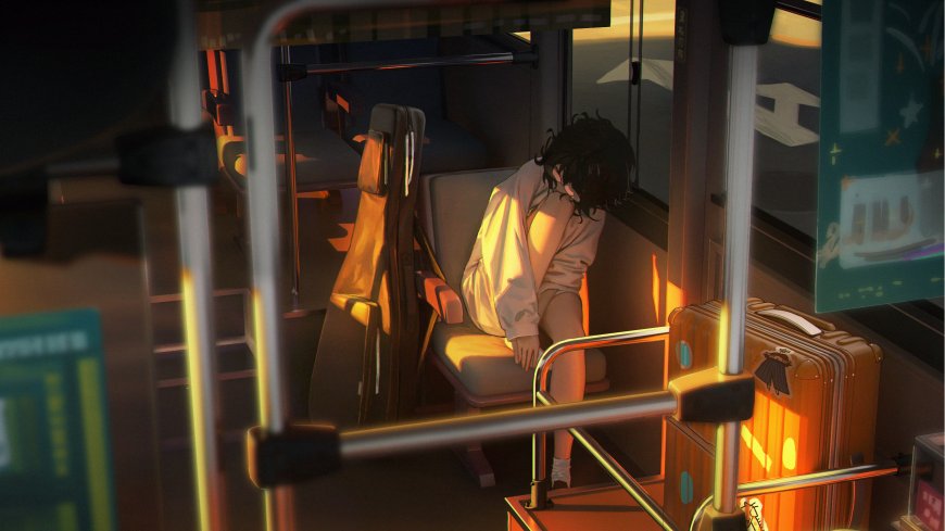 公交车少女和她的乐器包袱唯美动漫
