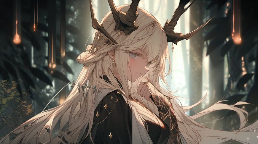 长发 金发 灰色眼睛 漫女孩