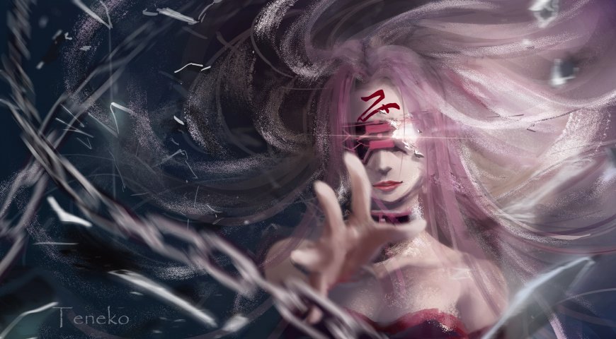 长发 紫色头发 命运 天堂 动漫女孩