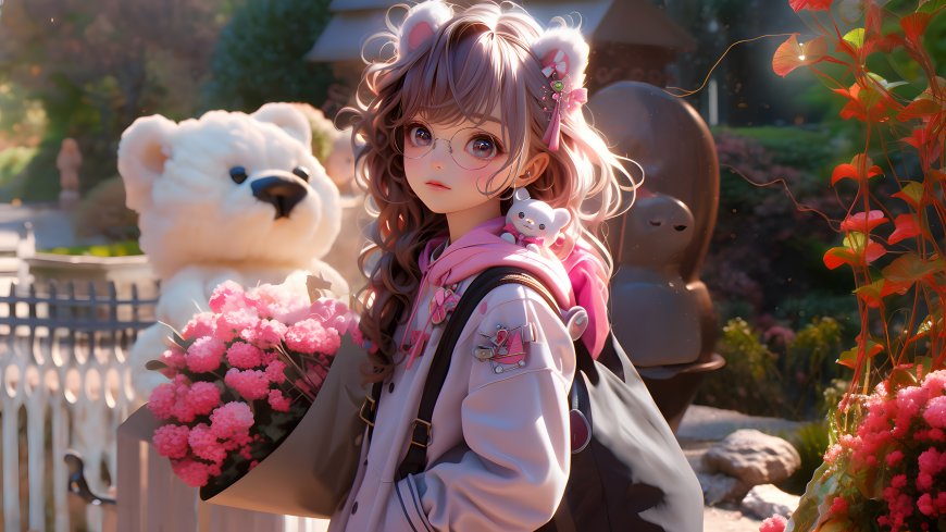 可爱女孩 长发 艺术 AI艺术