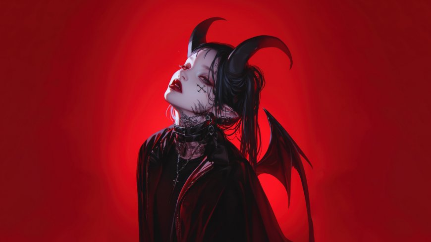 蝙蝠翅膀的恶魔少女动漫壁纸