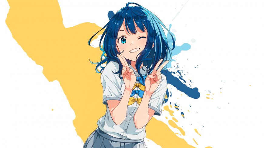 动漫《败犬女主太多了！》人物八奈见杏菜双手比剪刀手可爱.png