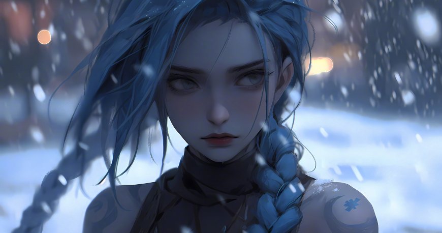 金克丝，下雪天，在雪中的金克丝壁纸