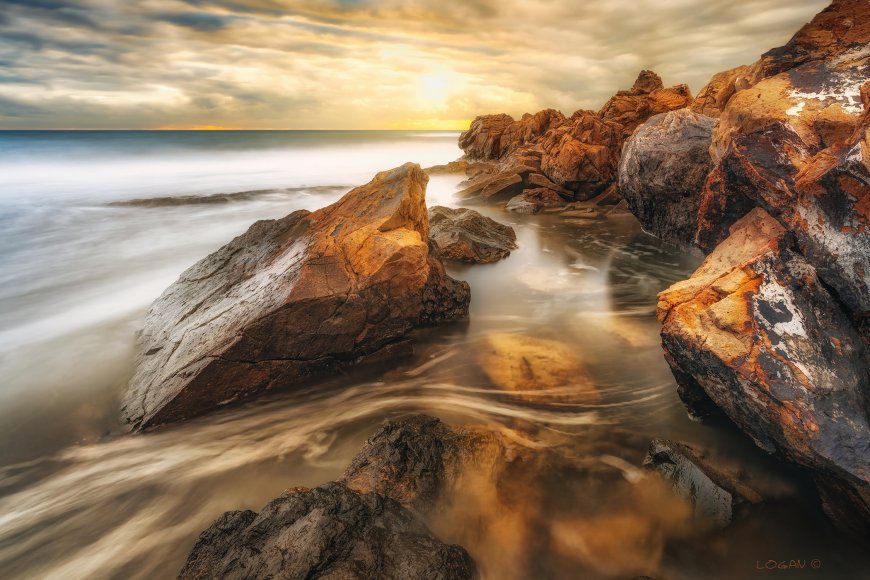 海滩 岩石 自然风景壁纸