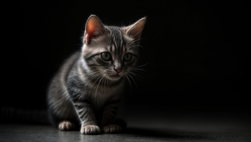 ai 小猫 黑色壁纸