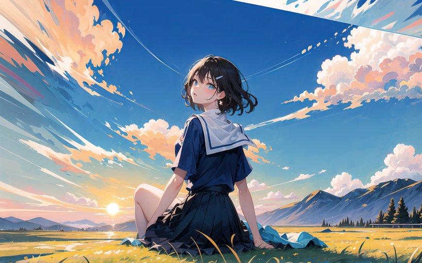 JK制服 少女 唯美动漫壁纸