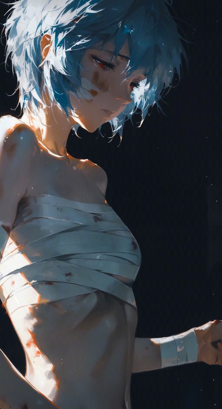 身上绑着绷带的绫波丽美图手机壁纸