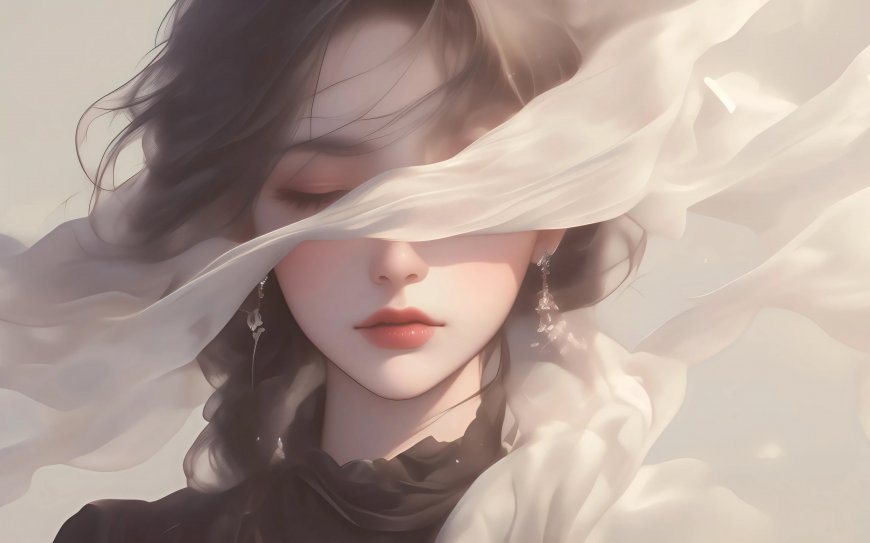 遮眼 唯美 动漫 壁纸 耳坠 女人 头像 闭眼 丝带壁纸