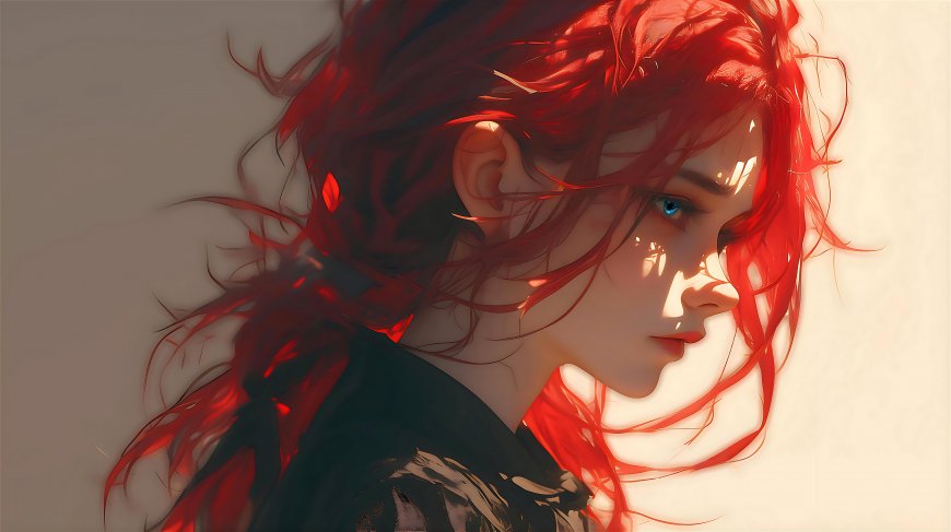 红发女孩 肖像壁纸