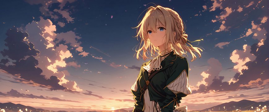 薇尔莉特 傍晚 带鱼屏 2K壁纸