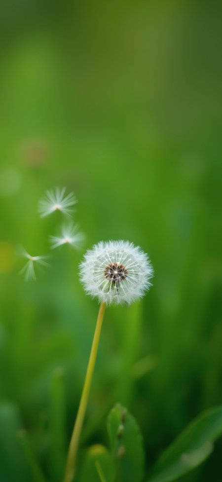 绿色蒲公英手机护眼壁纸