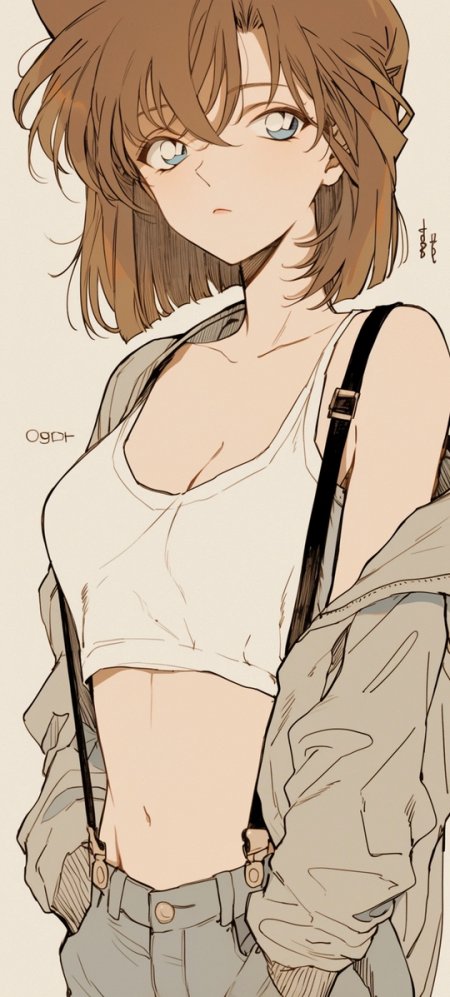 《名侦探柯南》灰原哀插画手机壁纸