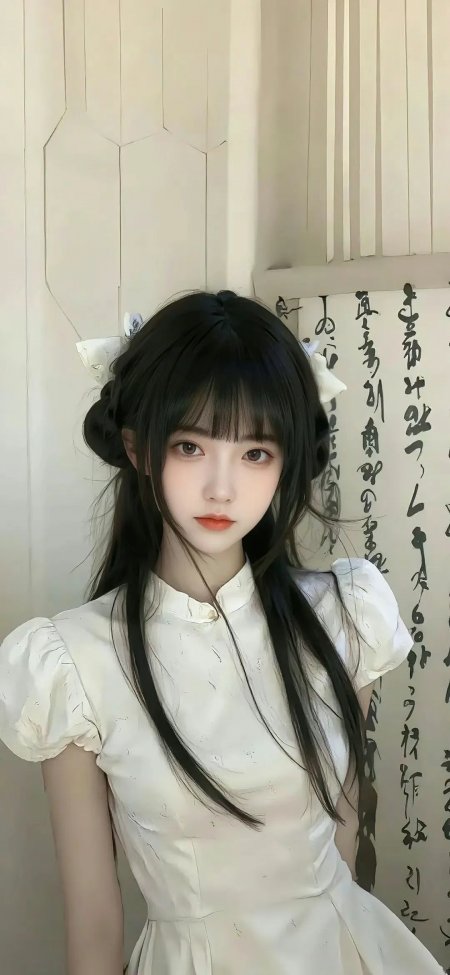 黑发旗袍风服饰人像摄影手机壁纸