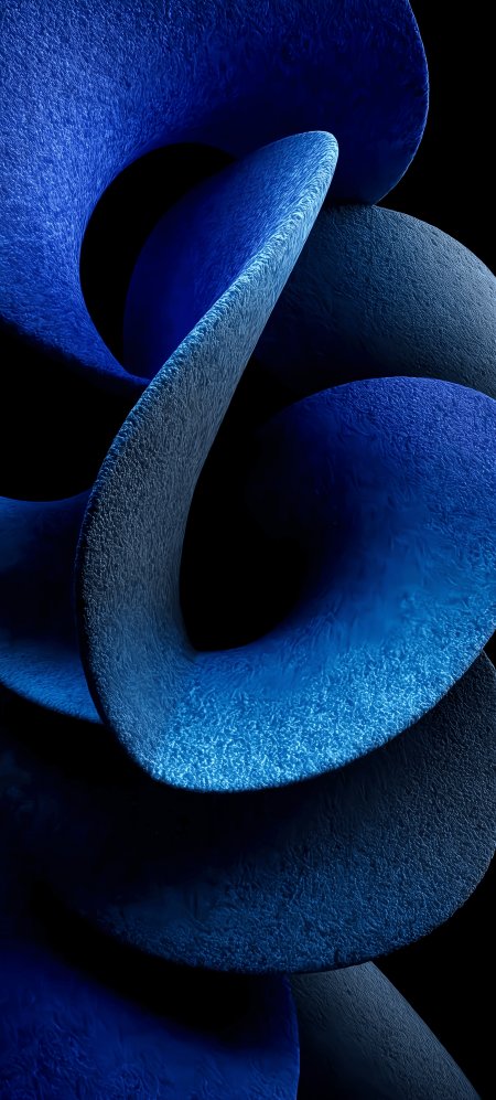 蓝色立体曲面抽象手机壁纸