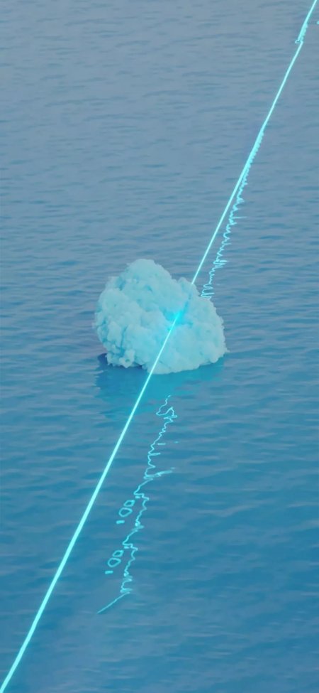 蓝色水面云朵光线创意摄影手机壁纸