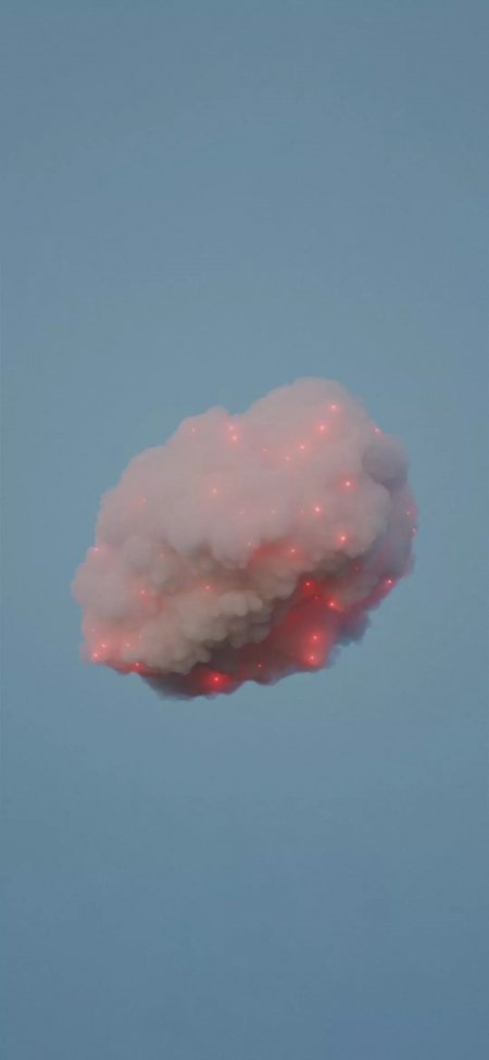 天空带红光云朵创意摄影手机壁纸
