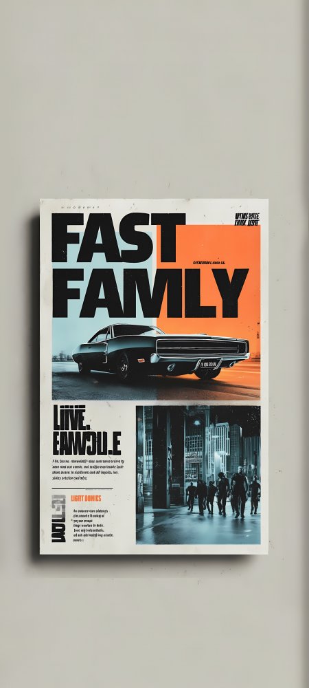 《速度与激情》风格 “FAST FAMLY” 海报壁纸