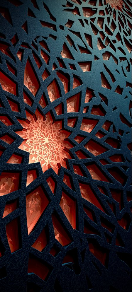 彩色玻璃镂空装饰艺术壁纸