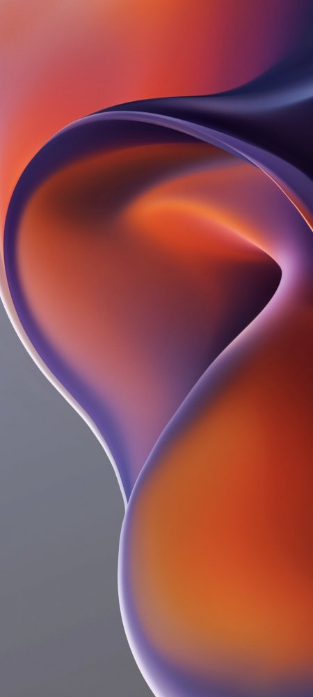 橙紫渐变曲面设计壁纸