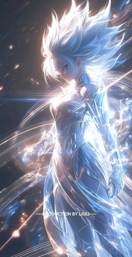 发光白发动漫人物插画壁纸