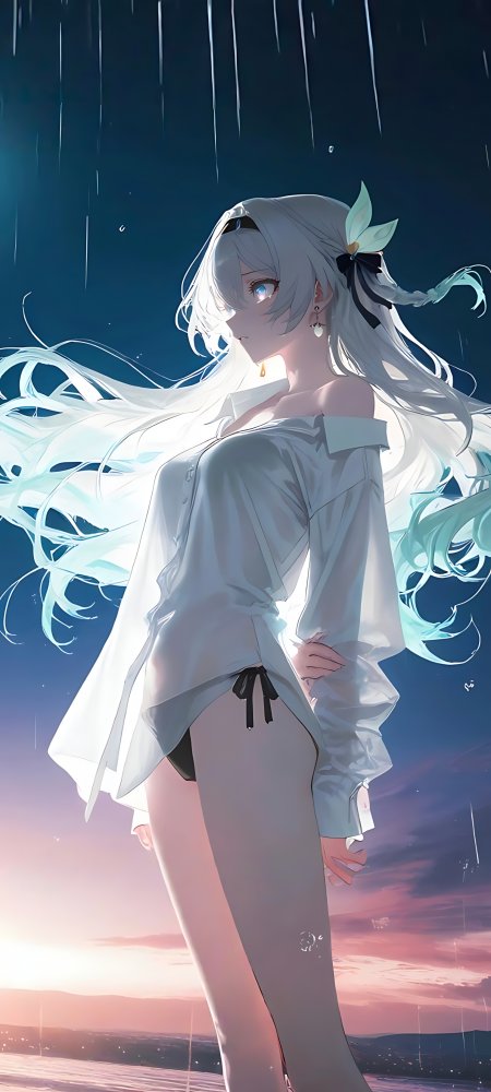 二次元长发女性角色插画壁纸