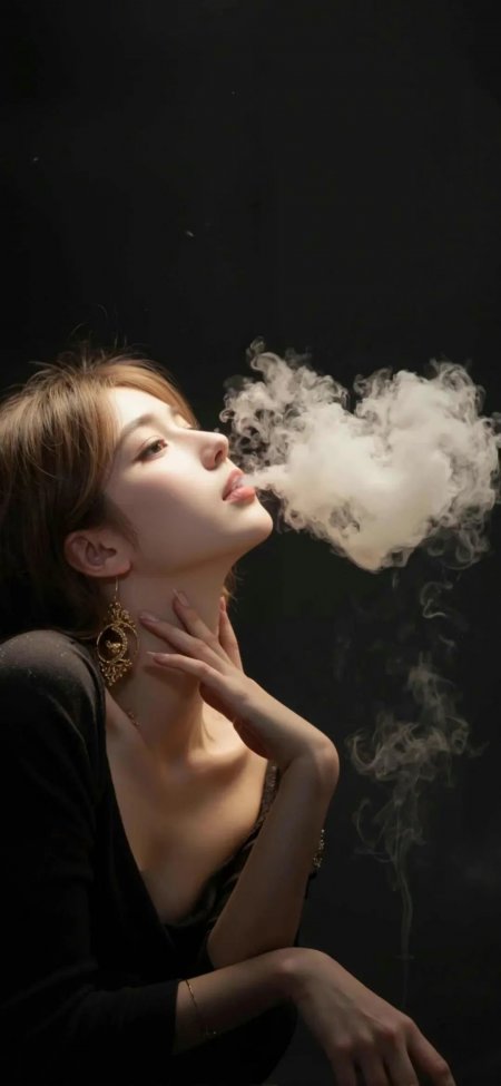 女性人物与烟雾艺术氛围壁纸