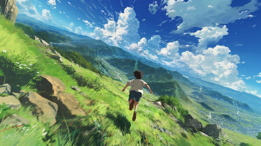 新海诚风格少年风景插画壁纸