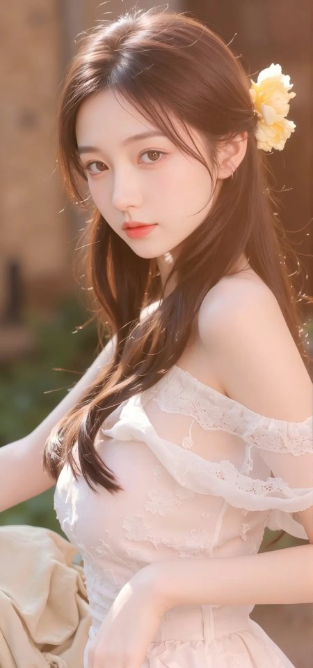 森系清新白衣少女写真壁纸