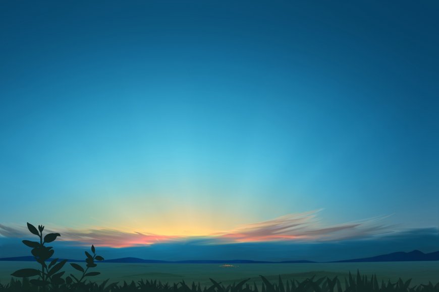 黄昏景色艺术插画壁纸