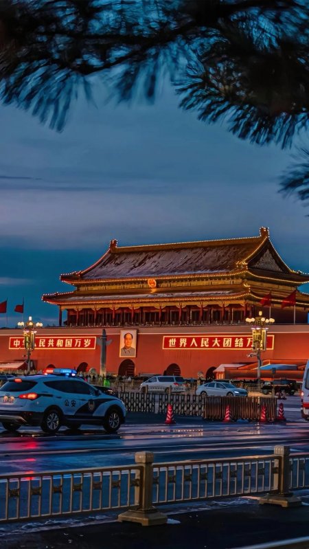 天安门夜景手机壁纸