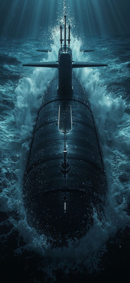 深海潜艇震撼场景手机壁纸