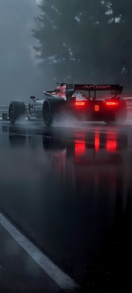 雨天赛车炫酷场景手机壁纸