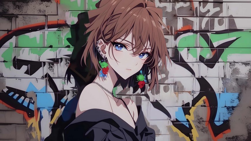 街头涂鸦二次元少女壁纸