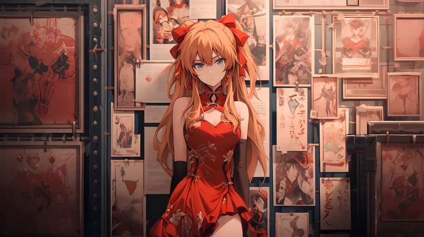 红色服饰的动漫少女壁纸