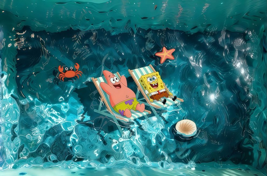 海绵宝宝派大星海底休闲场景电脑壁纸