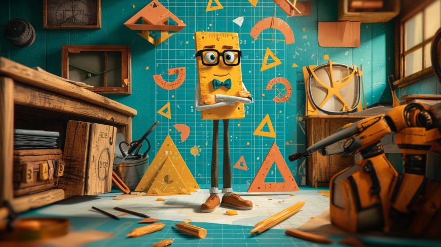 卡通尺子拟人创意工作室电脑壁纸