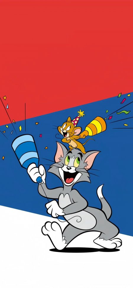 猫和老鼠欢乐卡通风手机壁纸
