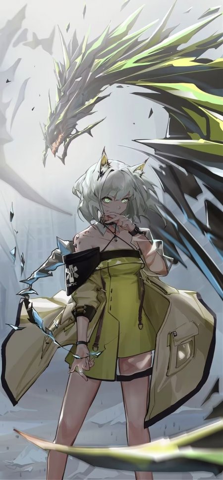 兽耳少女与龙酷炫风手机壁纸