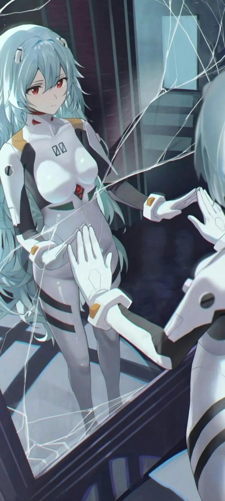 镜面科幻少女神秘风手机壁纸