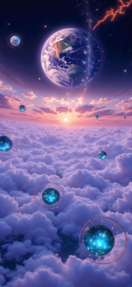 云海星球超现实风手机壁纸