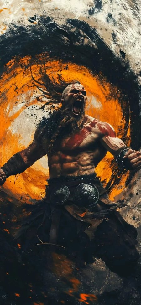 狂战士怒吼艺术风手机壁纸
